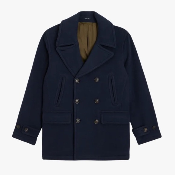 Todd Snyder 100% CASHMERE & WOOL Navy Blue Peacoat NWT - Picture 1 of 14